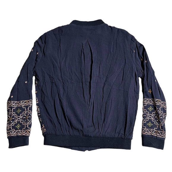 Knox Rose blue bomber style embroidered jacket - Picture 2 of 6